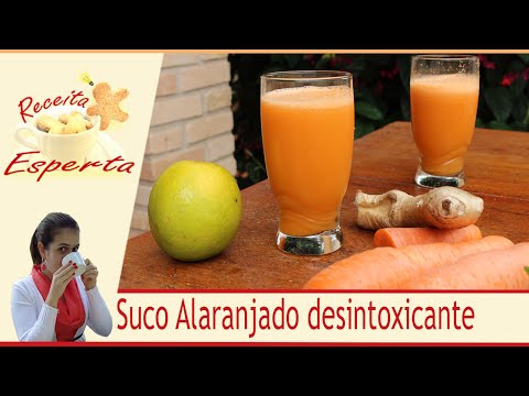 Suco Detox alaranjado (laranja, cenoura e maça) | Sucos Detox