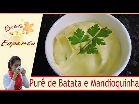 Purê de batata e mandioquinha aerado
