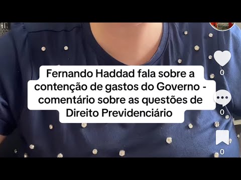 Manifestação ministro Haddad sobre contenção de gastos do governo
