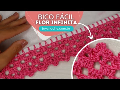 BARRADO DE CROCHÊ FÁCIL Flor Infinita – JNY Crochê