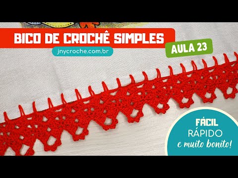 BICO DE CROCHÊ SIMPLES PARA INICIANTES | Aula 23 – JNY Crochê