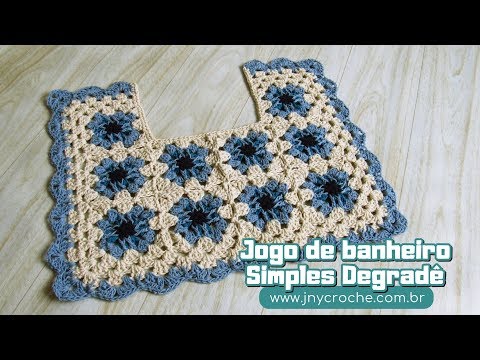 Jogo de banheiro Degradê – Tapete do vaso | Aula Club do Crochê – JNY Crochê