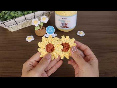 Flor de Crochê Girassol: Aprenda Passo a Passo com a Ju | Fácil e Rápido | JNY Crochê