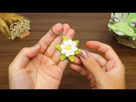 FLOR DE CROCHÊ PARA APLIQUE SIMPLES PASSO A PASSO | FLORZINHA DE CROCHÊ COM SOBRAS DE LINHAS