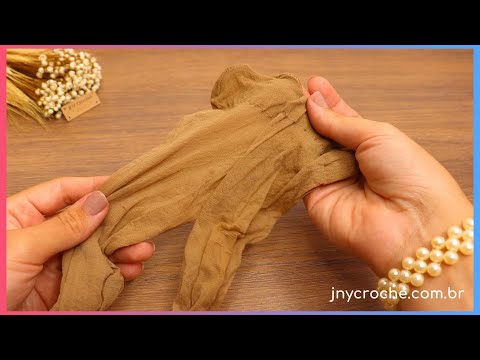 XUXINHA DE CROCHÊ FÁCIL COM MEIA CALÇA VELHA | VEJA O RESULTADO INCRÍVEL DESSA IDEIA