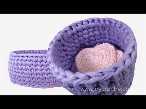 Aula Club | Cesto com ponto baixo centrado – JNY Crochê